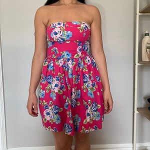 Strapless floral summer dress!